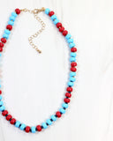 Ellison Stone Necklace Powder Blue Red