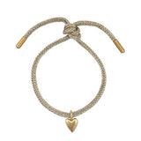 Gold Lurex Bracelet with Mini Heart