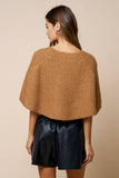 Ribbed Knit Round Neck Poncho