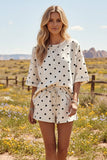 Polka Dot Relaxed Fit Heavy Scuba Top and Shorts Set