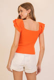 Spring Ruffle Tiered Sweater Top