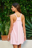 ID4288 Washed Sporty Mini Dress W Built in Romper Lining