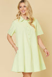 Solid Shirt Dress