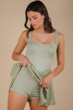 ND31725-Pleated Skirt Activewear Dress W/ Under Shorts