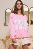 T1770-GOD | 'GOD IS LOVE' Print Oversized Graphic Top