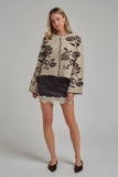 SATIN TEXTURE MINI SKIRT WITH EYELASH LACE AND SHORTS LINING