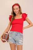 Spring Ruffle Tiered Sweater Top