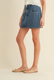 CS5938A - PEARL POCKET DETAIL DENIM SKIRT