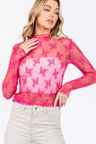 LONG SLEEVE FLORAL LACE TOP