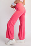 COTTON LYCRA BUBBLED FLARE PANTS