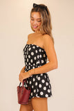 Polka Dot Strapless Romper