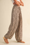 IP1494-A LEOPARD GAUZE RELAXED FIT BALLOON PANTS