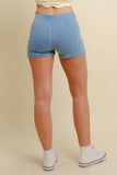 CP18540 - ZIP UP DENIM SHORTS