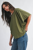 8550HN Boxy Dolman Short Sleeve Top