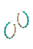 Bamboo Shaped Color Enamel Metal Hoop Earrings