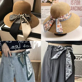 RETRO LONG TIE BAG HANDLE RIBBON SCARF_CWASC0722