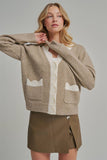 SOFT TOUCH BUTTON DOWN SWEATER CARDIGAN WITH SCALLOPED EDGE