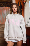 IT2594E-WWJD2 Stripe Embroidered "WWJD" Mock Neck Sweatshirt