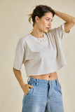 Cropped Garment Wash T-Shirt