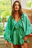 R5268 Ruffled Solid Woven Romper