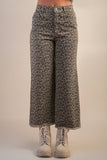 NP70730-Leopard Printed Marine Straight Pants