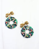 Good Tidings Wreath Earring Green