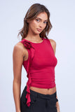 BROCHE ON SLEEVELESS TANK TOP