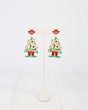 Cowboy Christmas Tree Earring Red