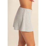 Ribbed Elastic Waist Mini Skort