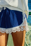 IP5839 Casual Lace-Trim Contrast Shorts