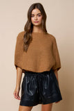 Ribbed Knit Round Neck Poncho