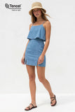 Tencel™ Ruffle Dress With Side Slits
