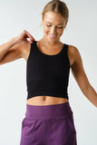 Ribbed Scoop-Neck Built-in-Bra Tank Top