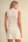 IST6664 HIGH NECKLINE ASYMMETRIC HEM SLEEVELESS SWEATERSET