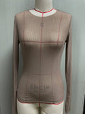 Sheer Long-Sleeve Slim Fit Top