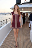 Cotton Cord Trim Corset Mini Dress