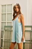 ID4288 Washed Sporty Mini Dress W Built in Romper Lining