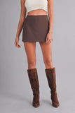 Solid High Waist Mini Skort