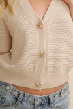 Starfish Button Short Sleeve Cardigan Sweater