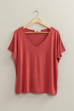 V Neck Dolman Short Sleeve Top