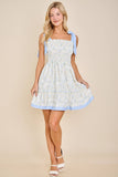 Floral Ribbon Strap Sundress – Ruffle Hem Vintage Charm