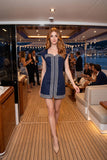 Cotton Cord Trim Corset Mini Dress