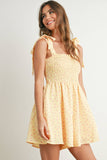 Sun-Kissed Smocked Mini Dress