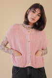 12W3382N-Oversized Button Down Knit Sweater Top