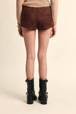 SUEDE SOLID COLOR SLIM FIT-IN STRETCH MICRO SHORTS