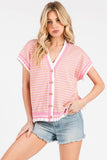 GINGHAM KNIT BUTTON UP CARDIGAN