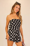 Polka Dot Strapless Romper