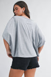 8550HN Boxy Dolman Short Sleeve Top
