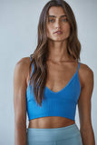 S1003 | Seamless Ribbed Triangle Chest Spaghetti Strap Brami