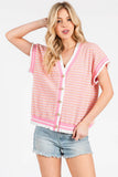 GINGHAM KNIT BUTTON UP CARDIGAN